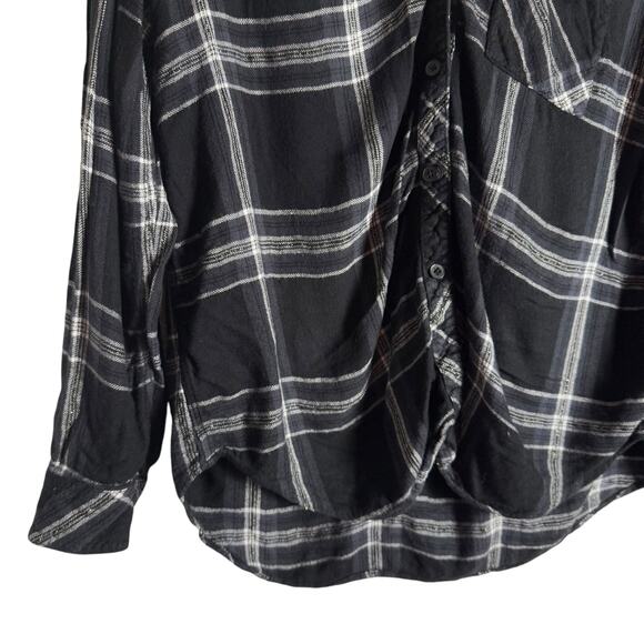 Rails Hunter Metallic Black White Plaid Long Sleeve Button Down Shirt Size XL - Picture 5 of 9
